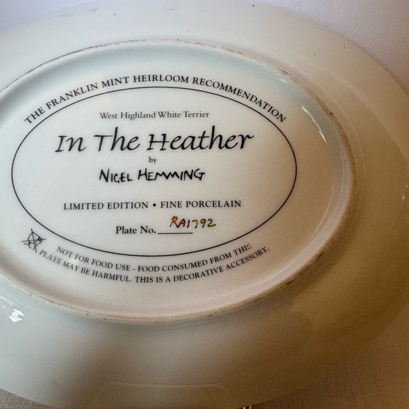The Franklin Mint Plate “In The Heather” by Nigel Hemming Limited Edition EUC - Picture 9 of 11
